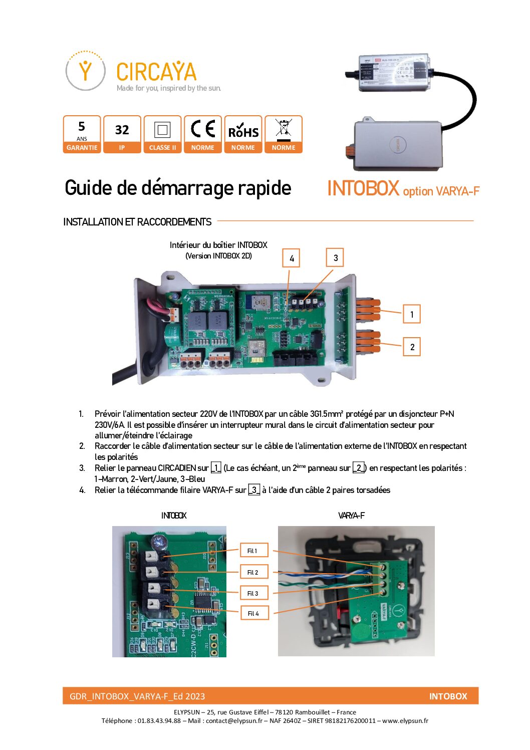 Guide Démarrage Rapide IntoBox Varya-F Ed2023