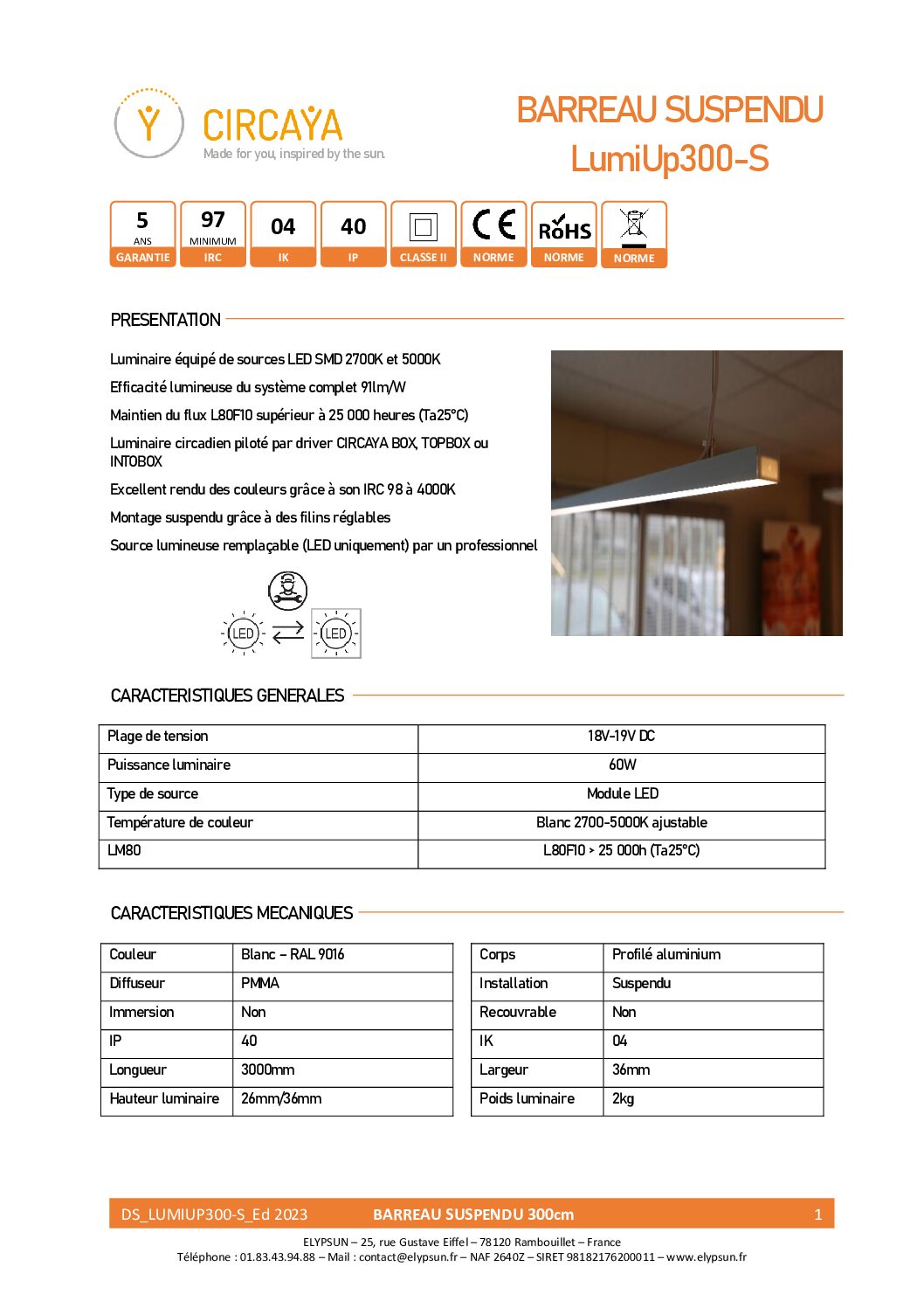 Notice Barreau LumiUP300-S DS_LumiUp300-S_Ed 2023