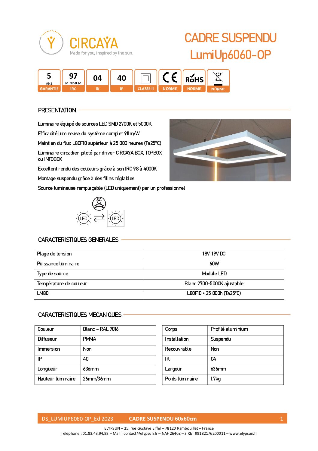 Notice LumiUP6060-OP DS_LumiUp6060-OP_Ed2023